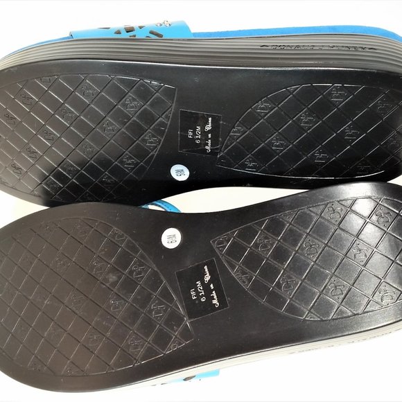 Fifi Sandal - Donald J. Pliner Turquoise Thong Platform/Slipper  SZ 6.5  New - Picture 5 of 5